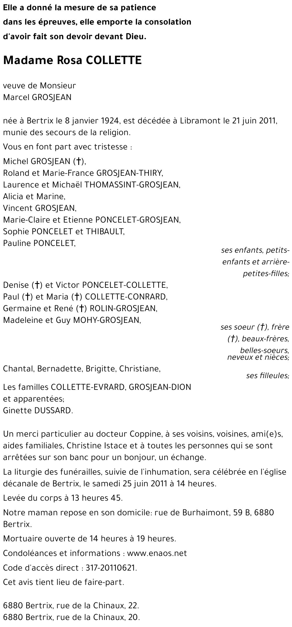 Rosa COLLETTE