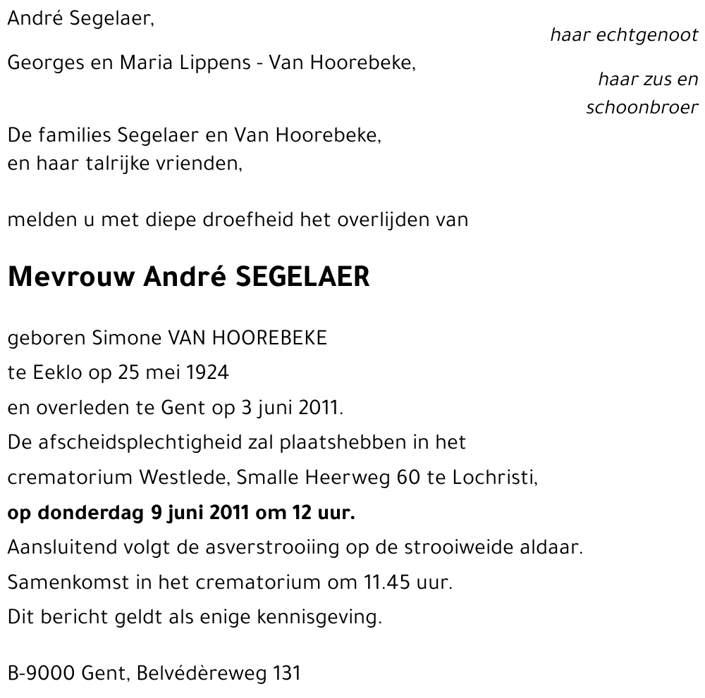 Simone VAN HOOREBEKE