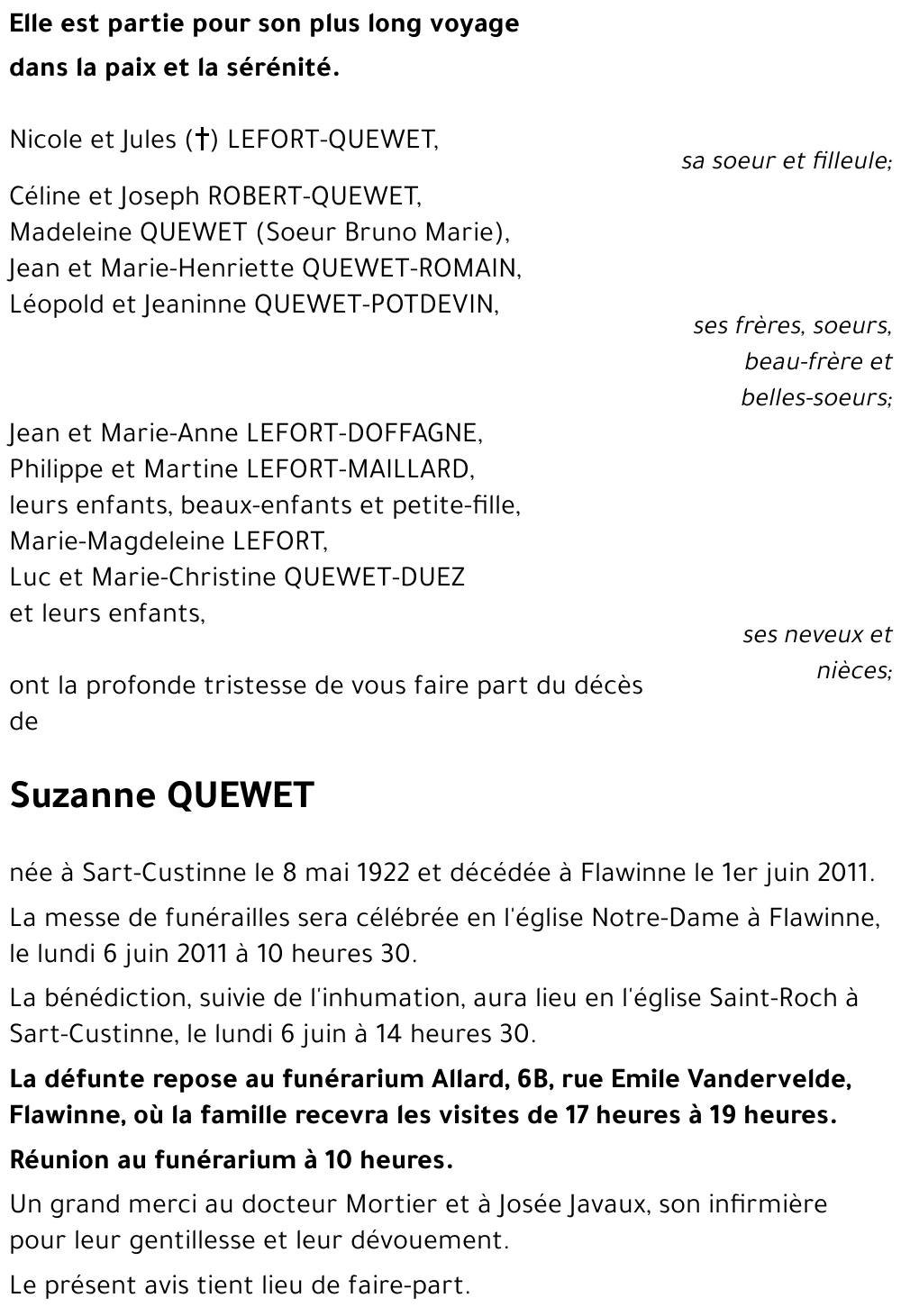 Suzanne QUEWET