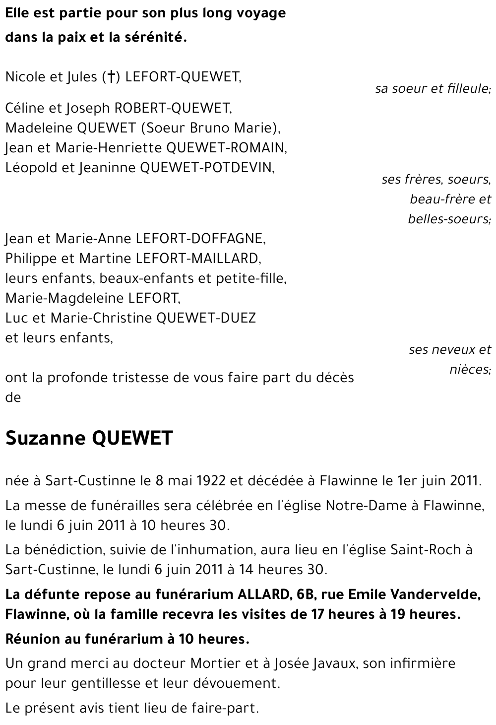 Suzanne QUEWET