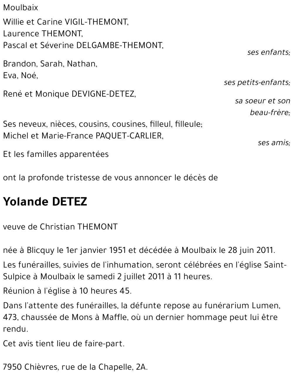 Yolande DETEZ