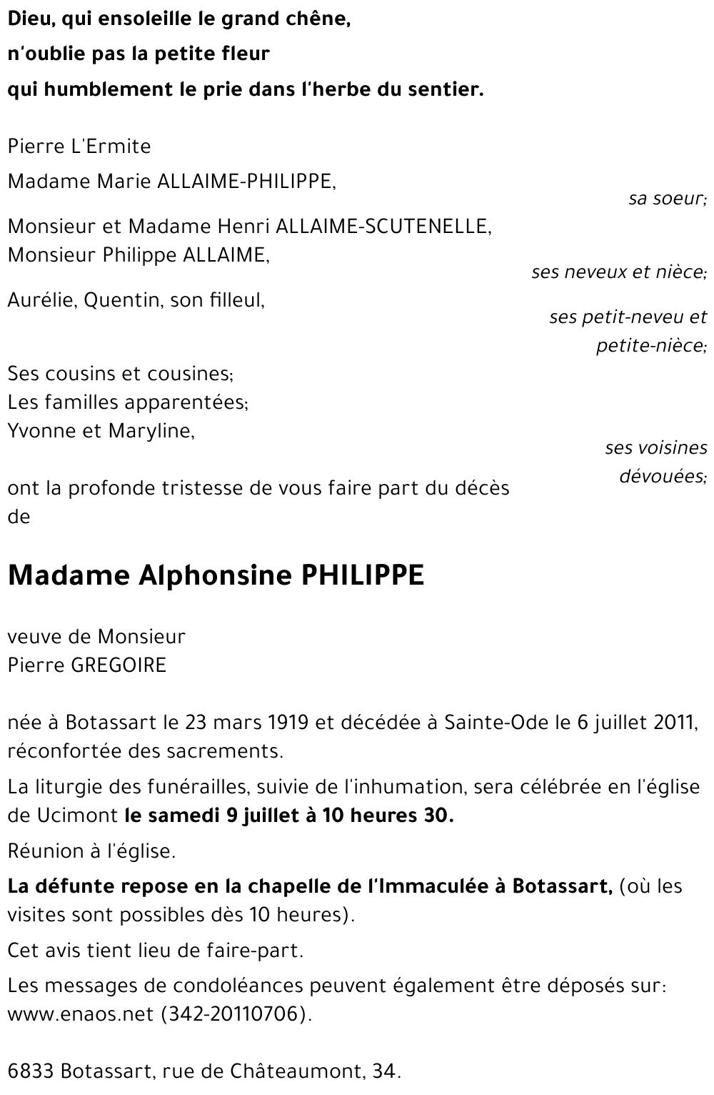 Alphonsine PHILIPPE
