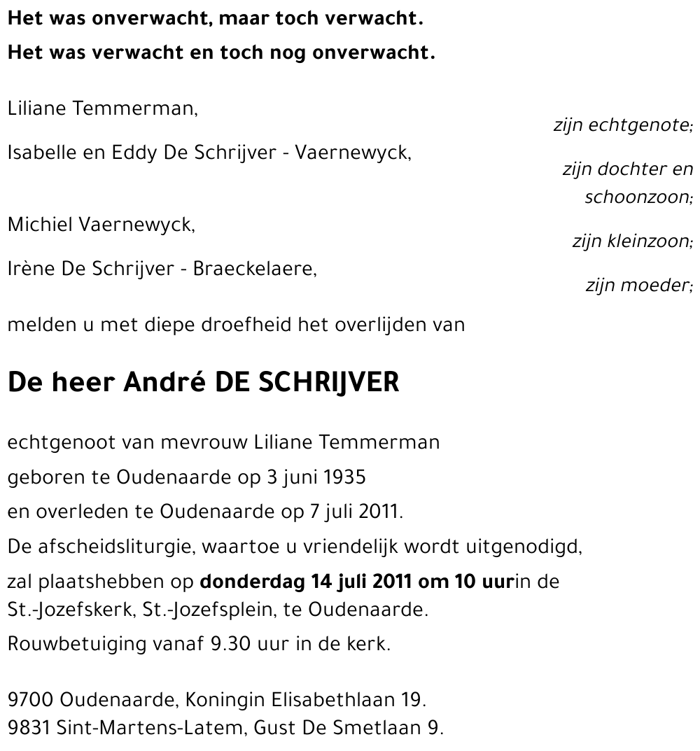 André DE SCHRIJVER