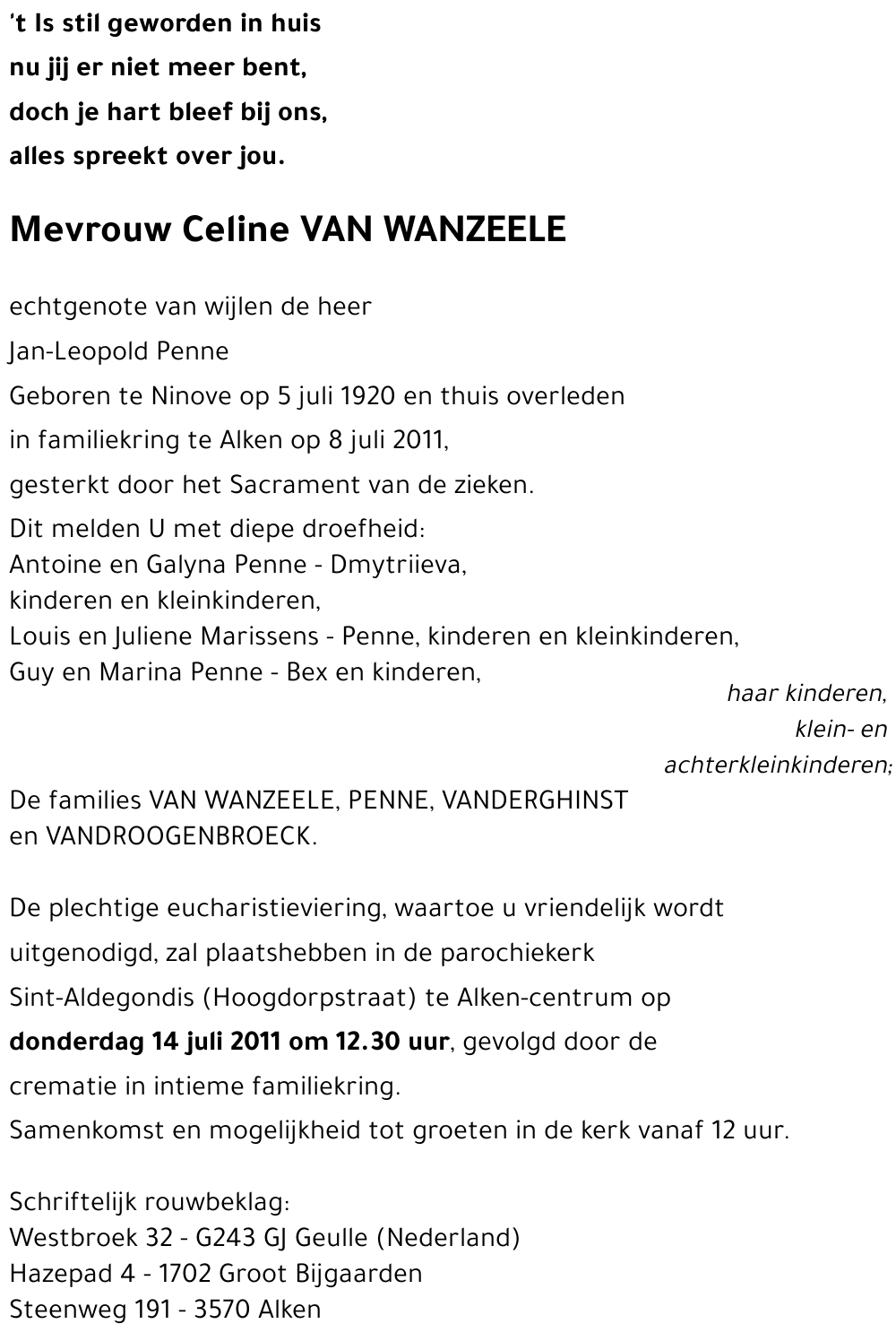 Celine VAN WANZEELE