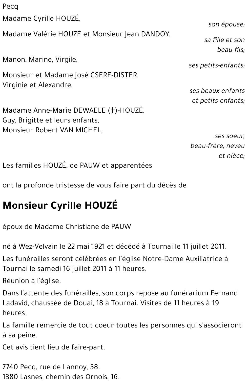 Cyrille HOUZé