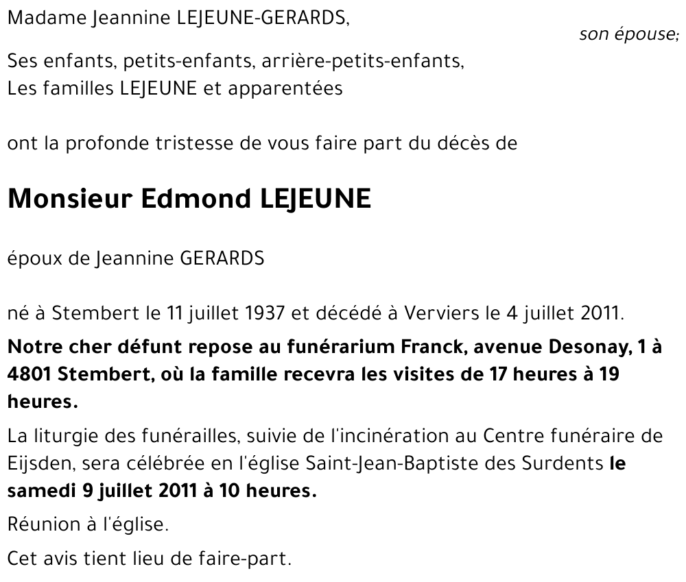 Edmond LEJEUNE