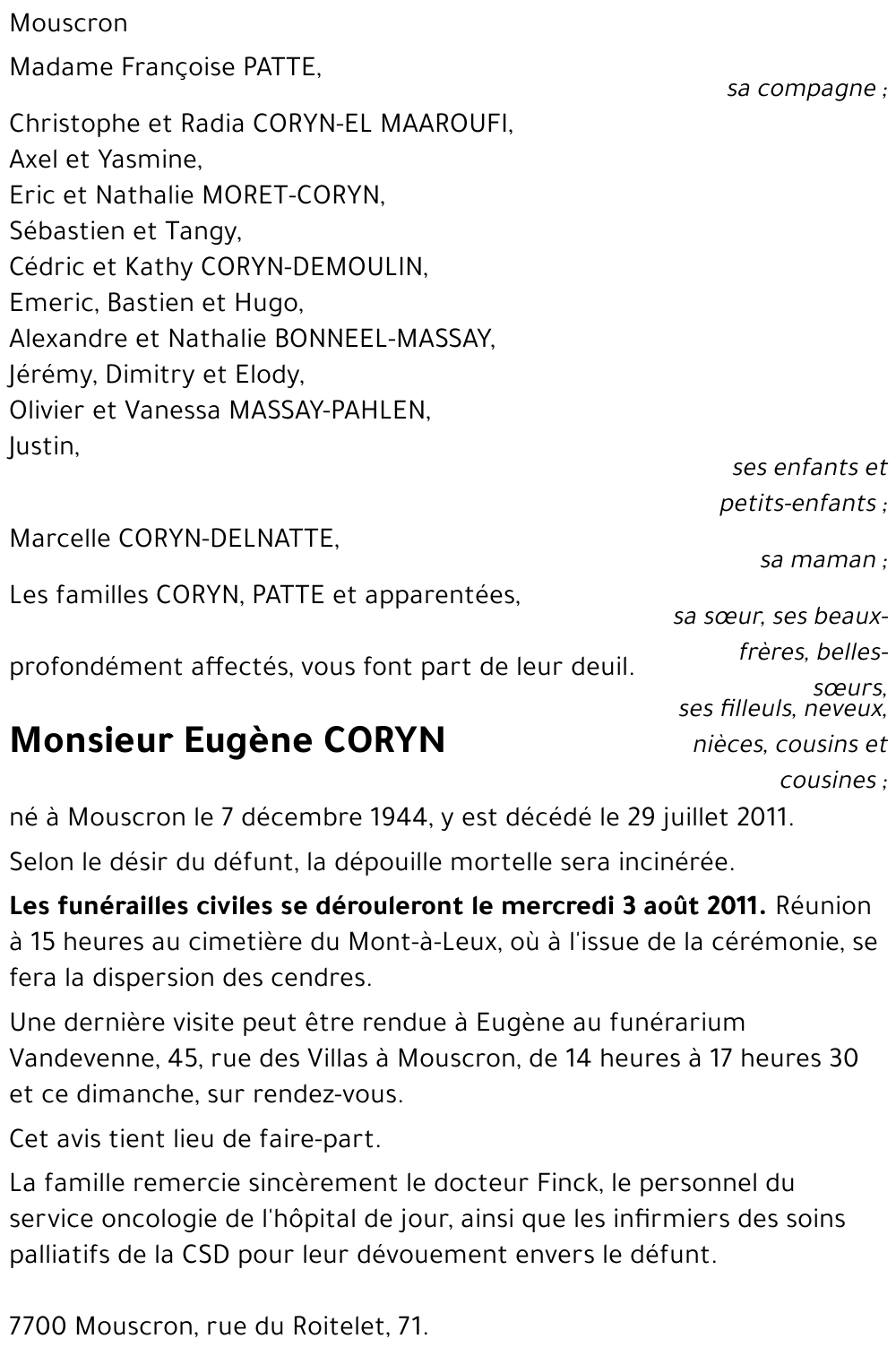 Eugène CORYN