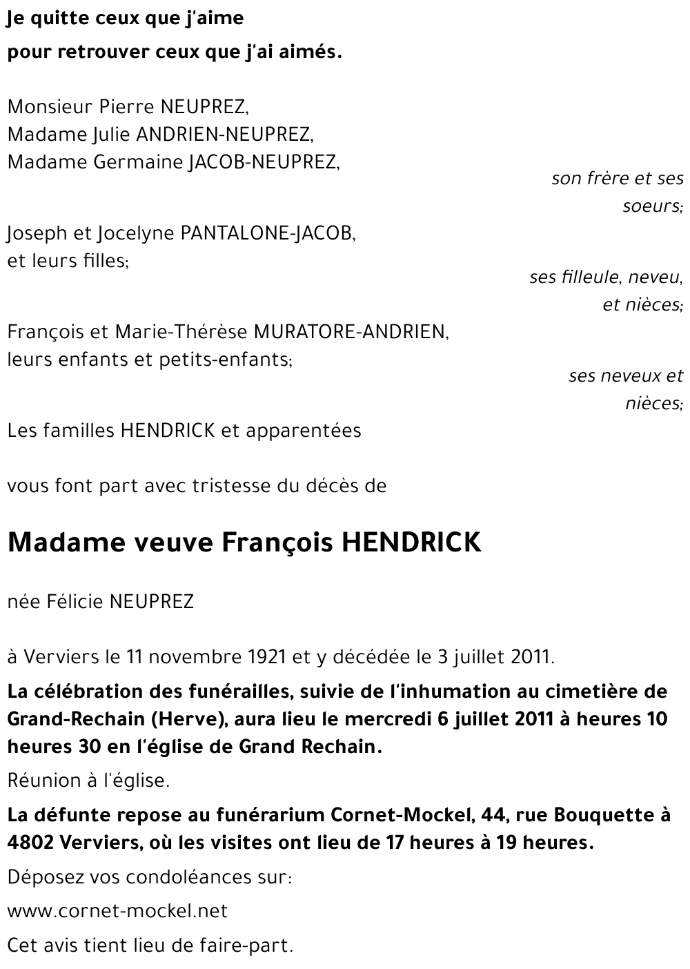Félicie NEUPREZ