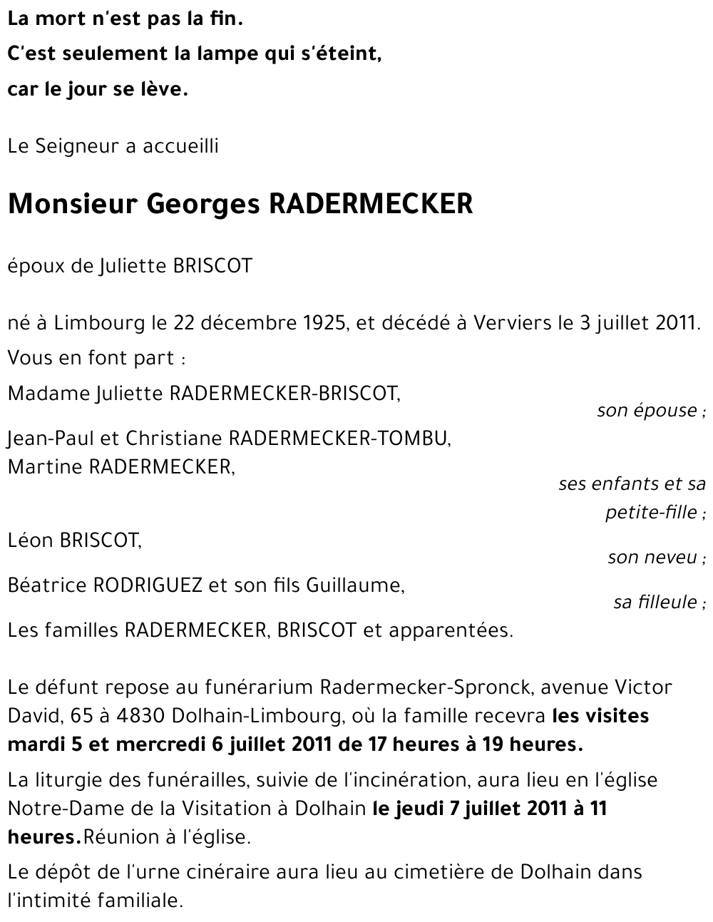 Georges RADERMECKER