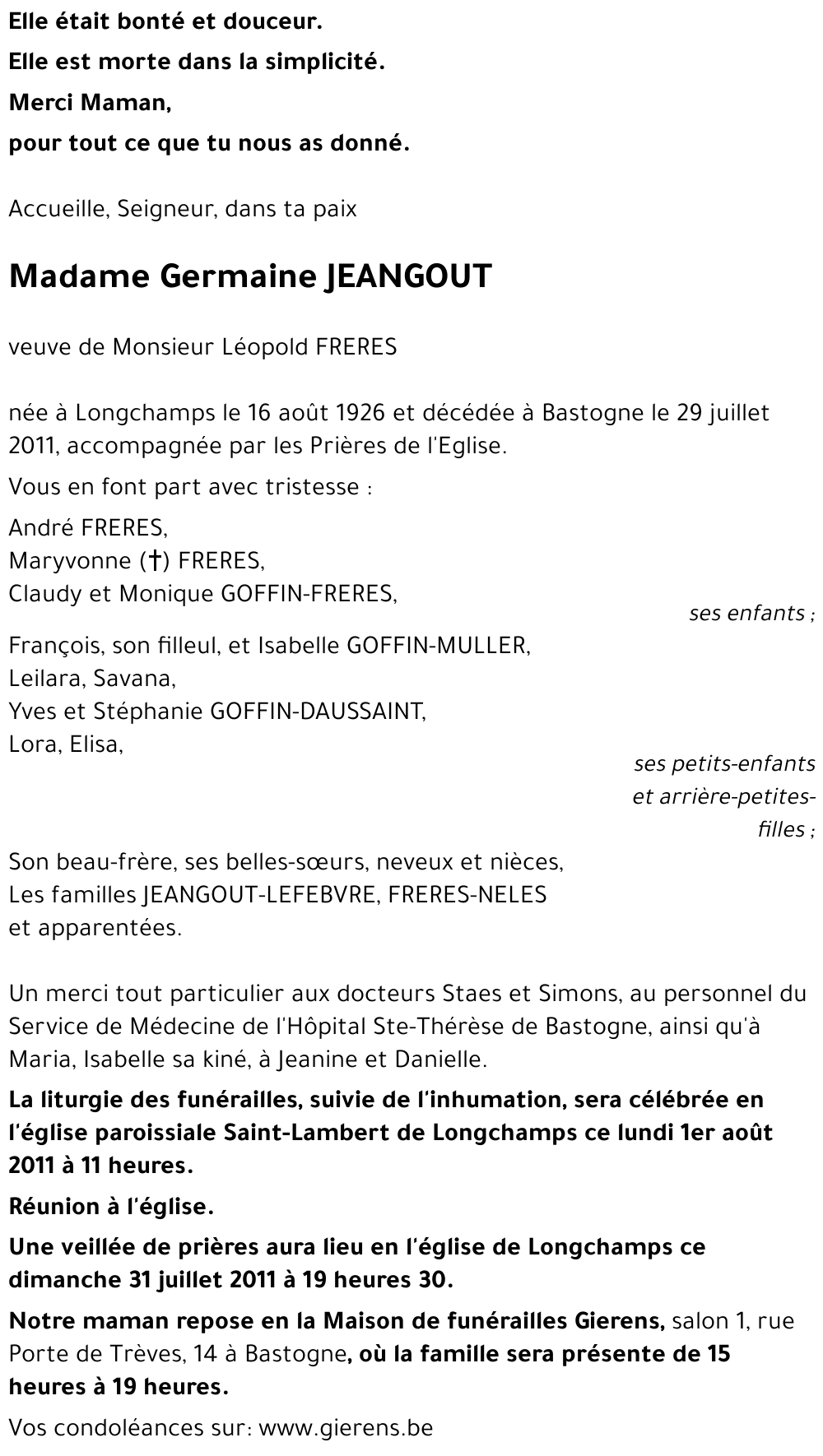 Germaine JEANGOUT