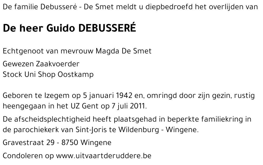 Guido DEBUSSERÉ