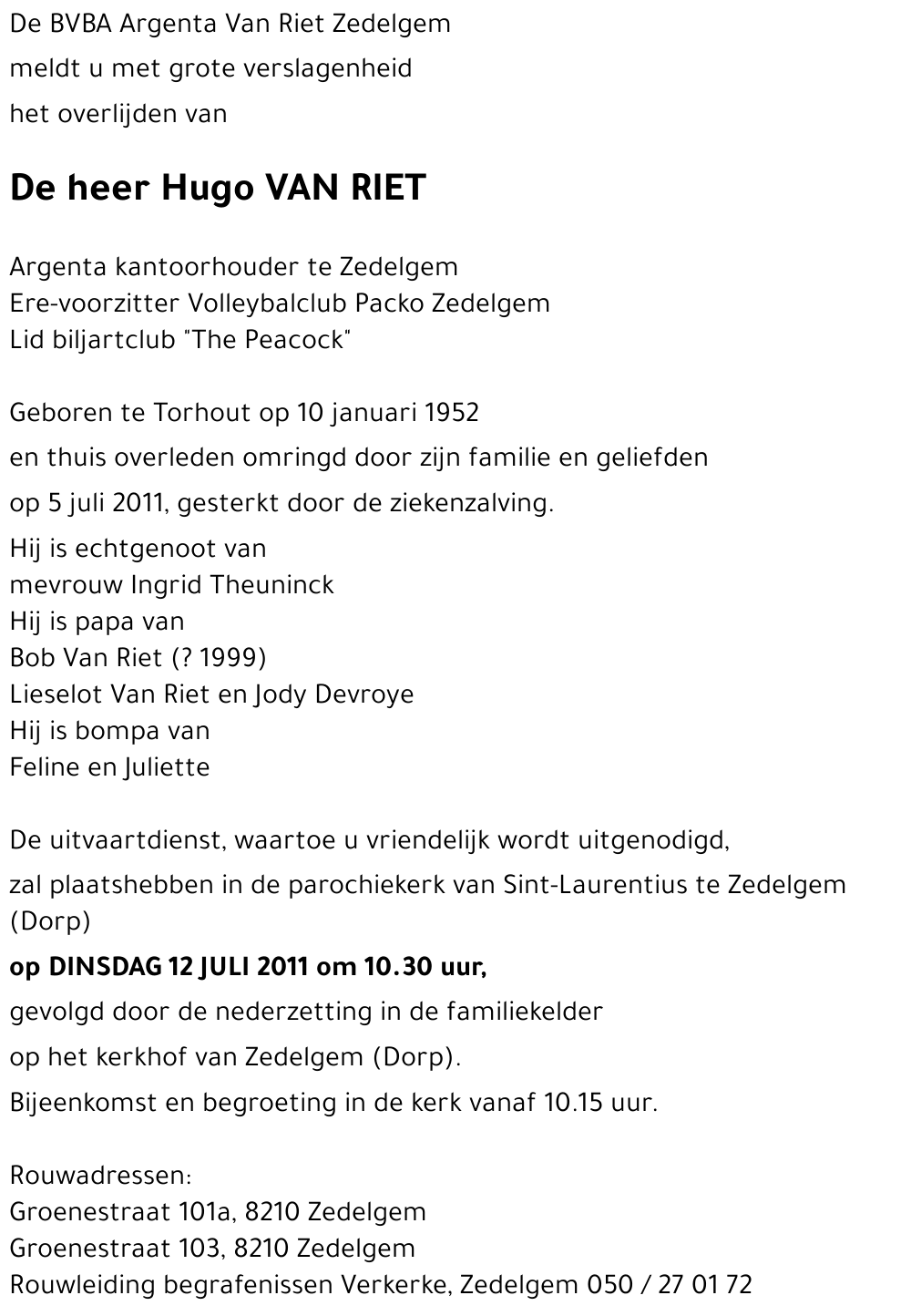 Hugo VAN RIET