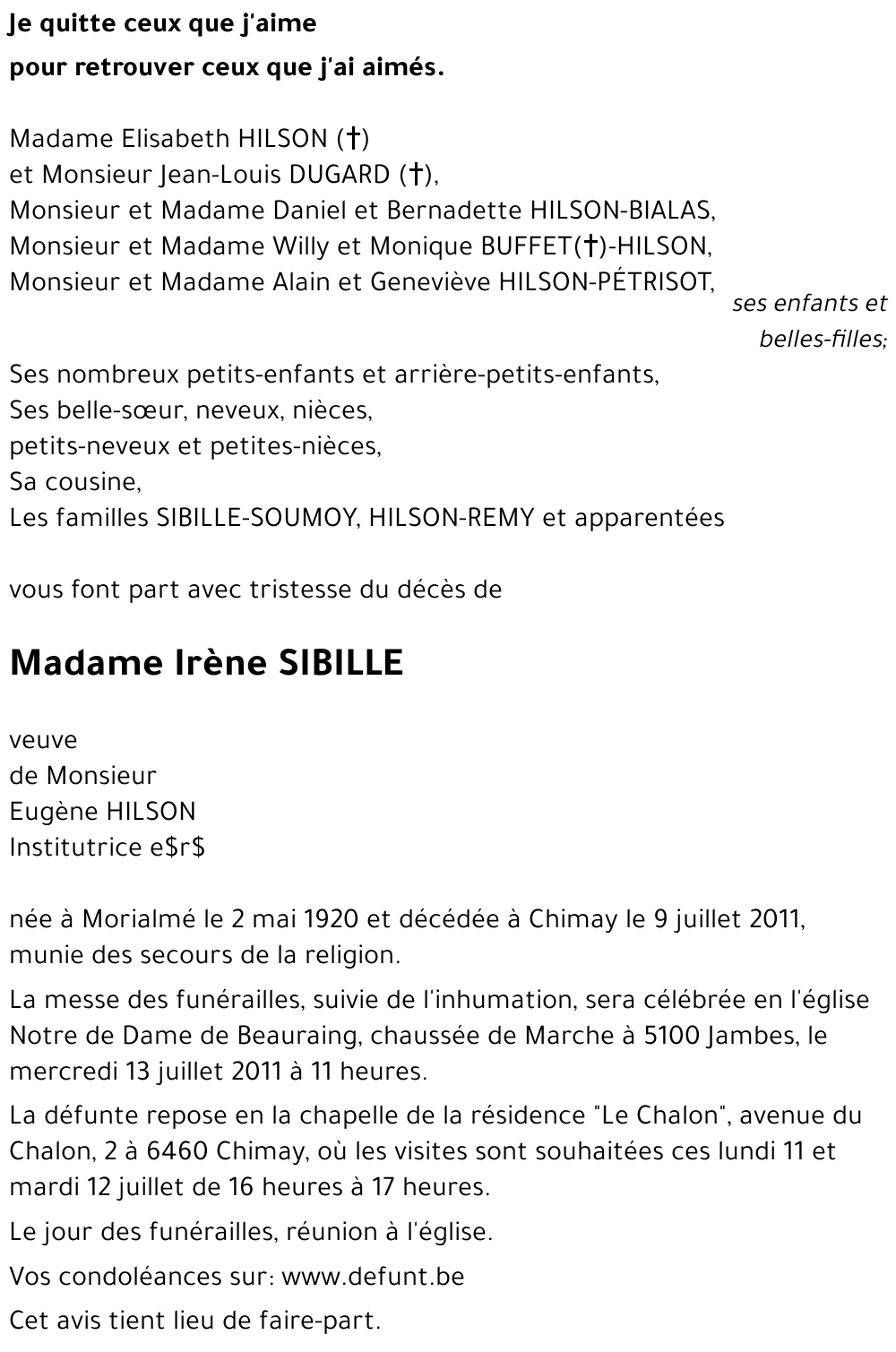 Irène SIBILLE