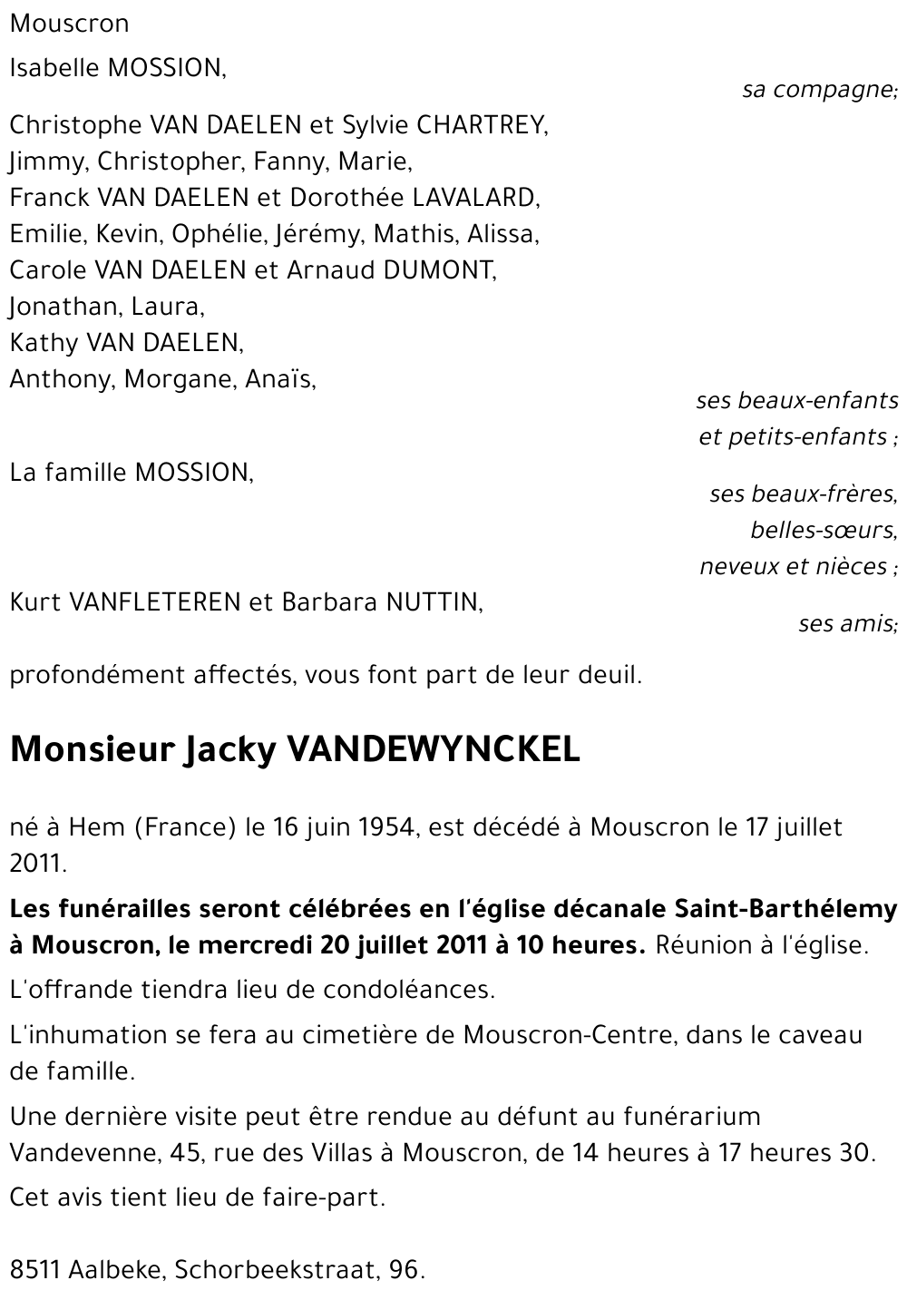 Jacky VANDEWYNCKEL