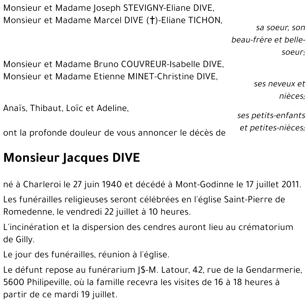 Jacques DIVE