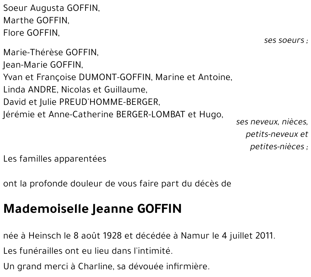Jeanne GOFFIN