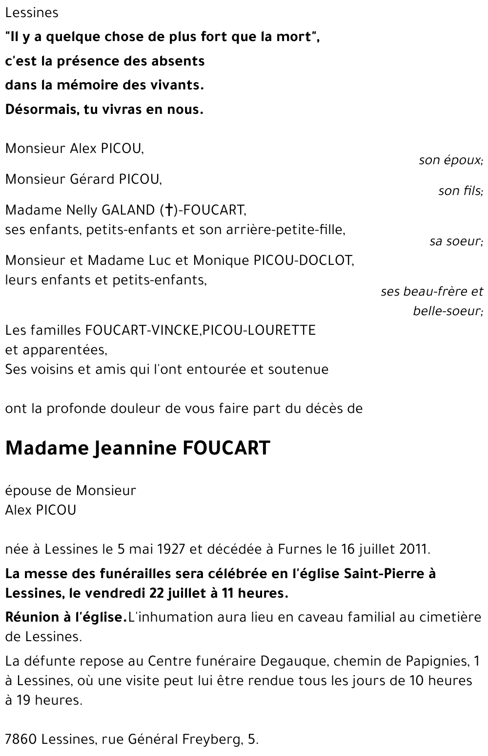 Jeannine FOUCART