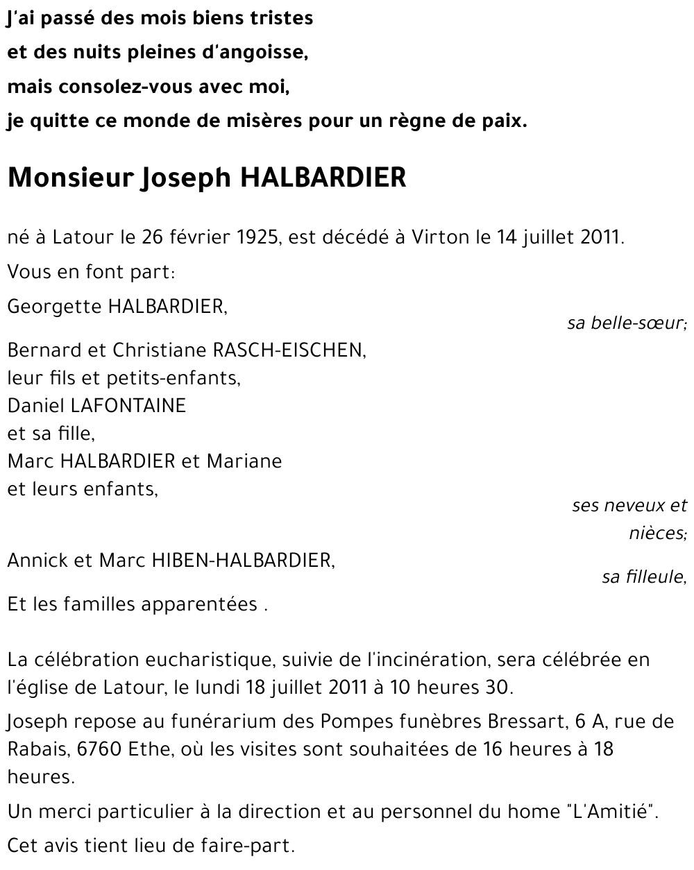 Joseph HALBARDIER