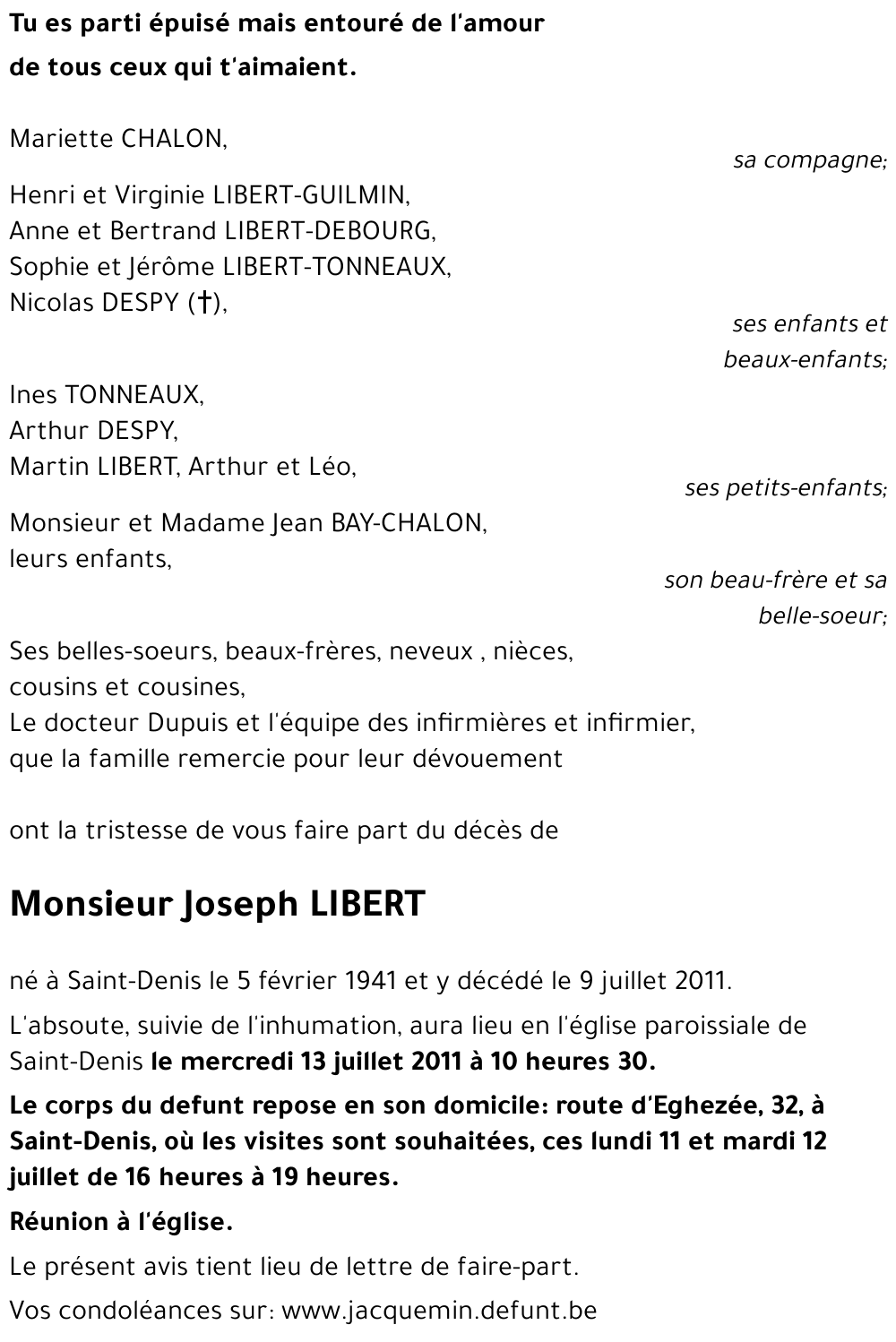 JoSEPH LIBERT