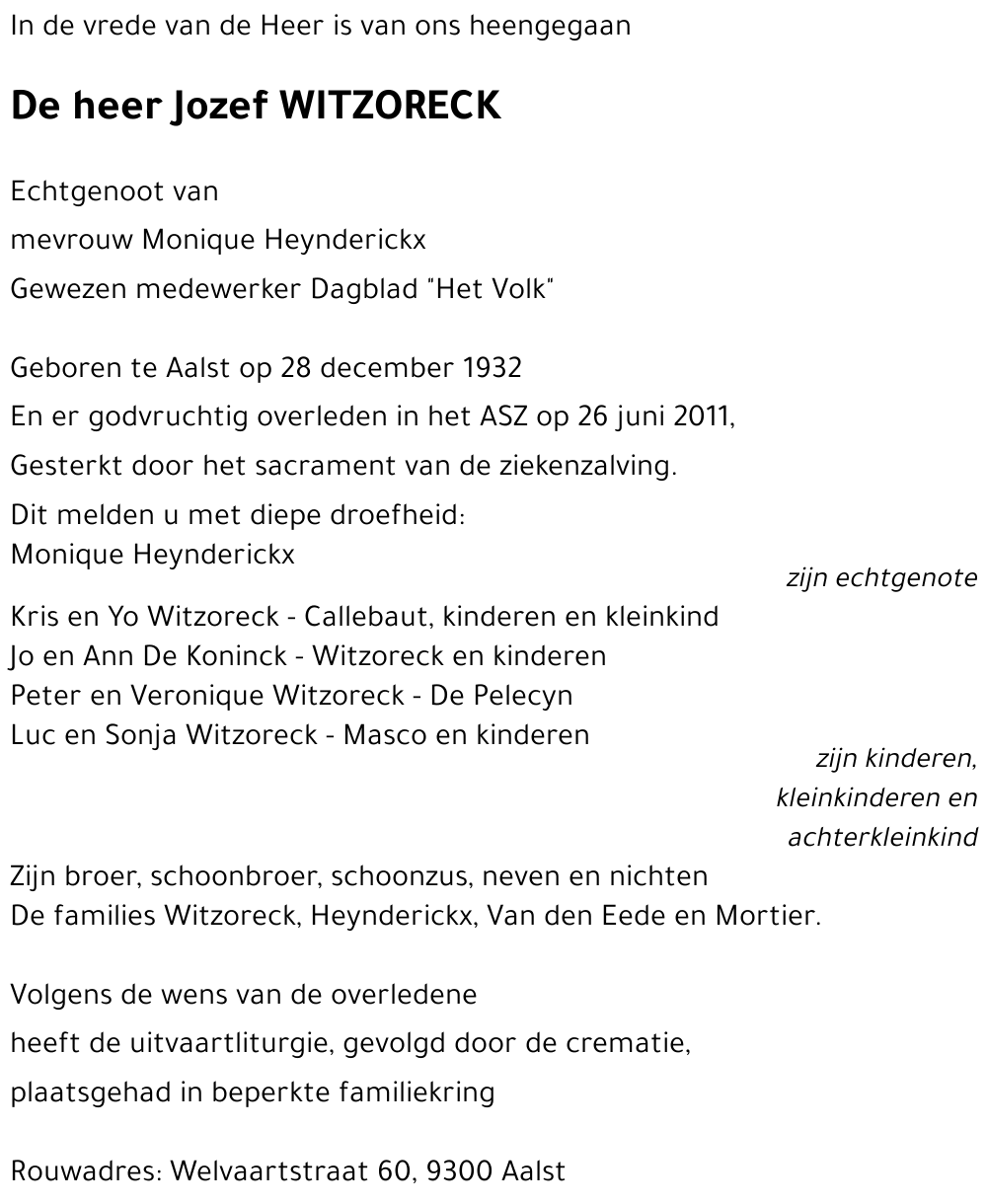 Jozef WITZORECK