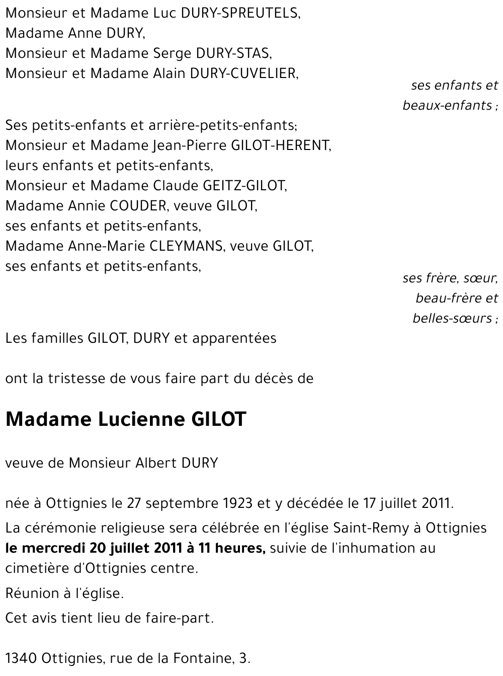 Lucienne GILOT