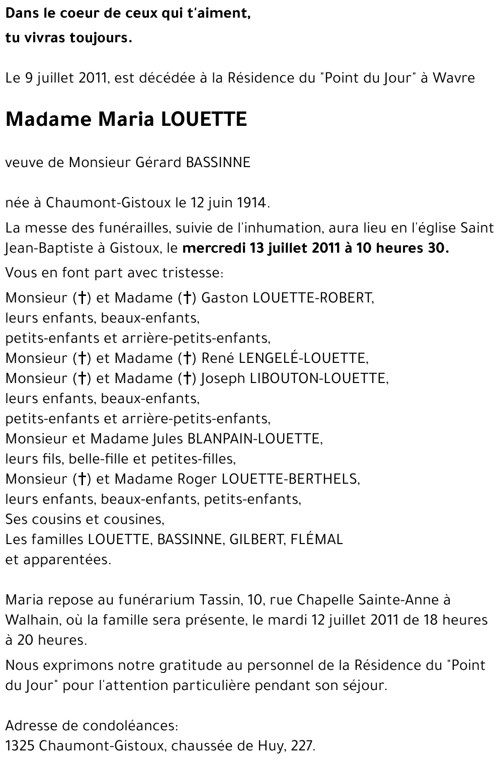Maria LOUETTE