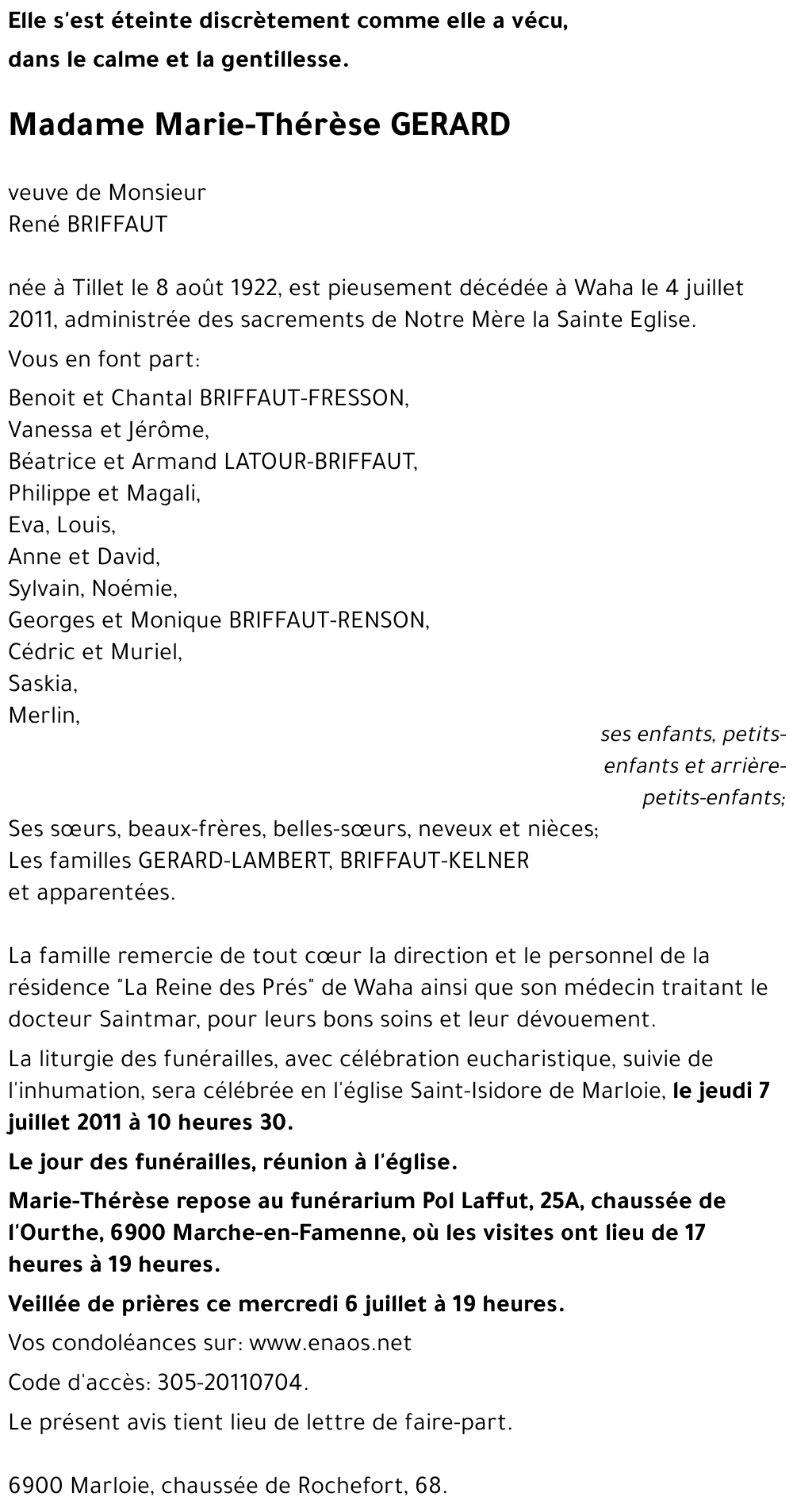 Marie-Thérèse GERARD