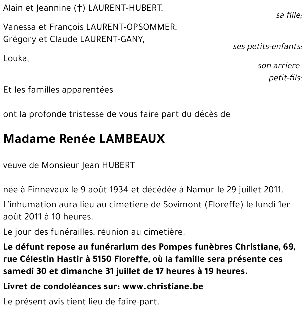 Renée LAMBEAUX