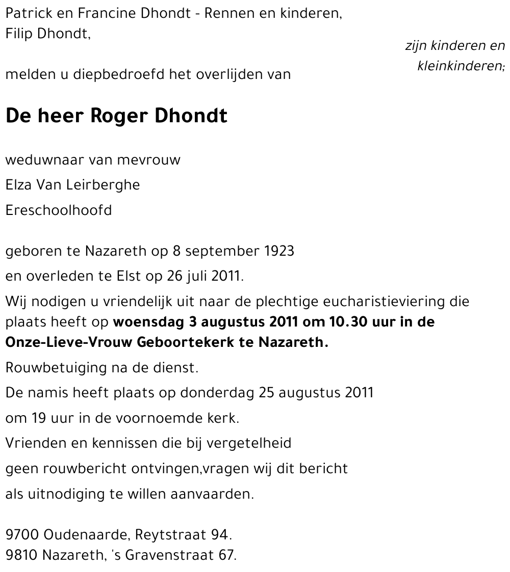 Roger Dhondt