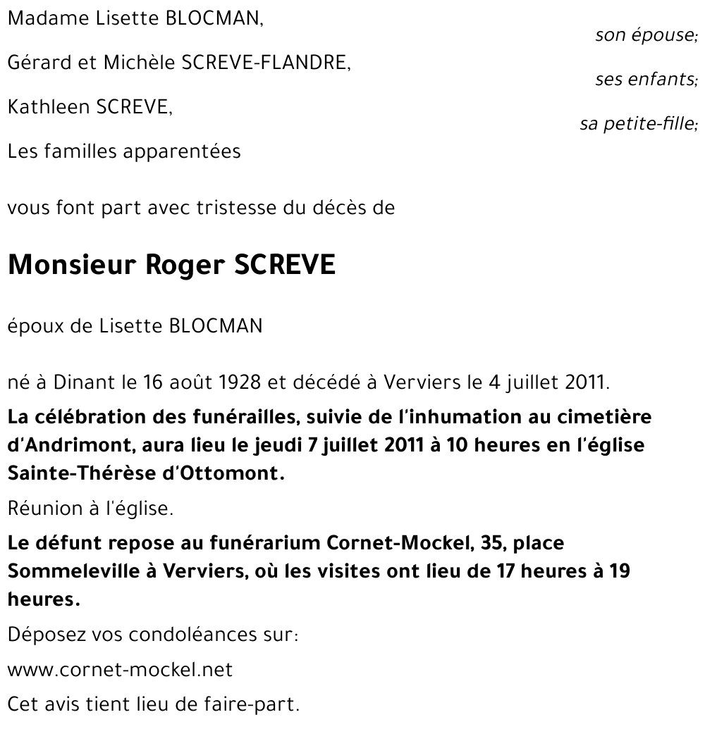 Roger SCREVE