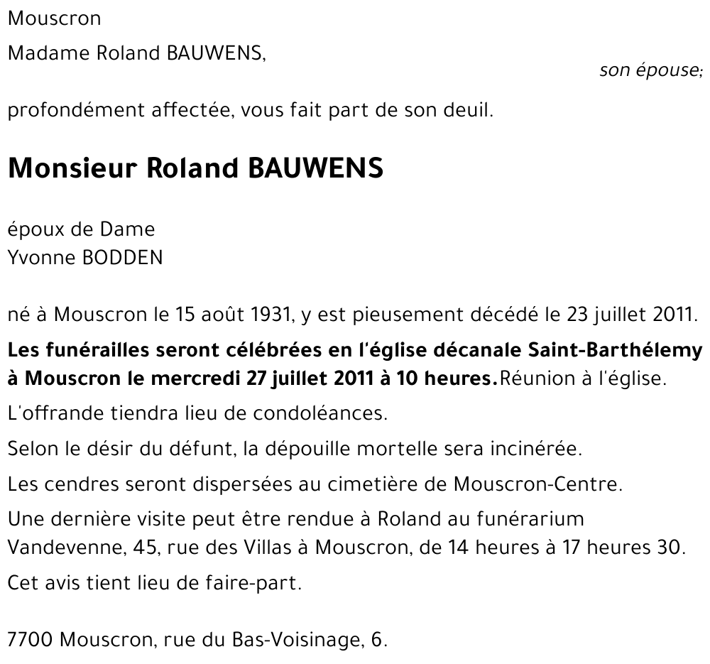 Roland BAUWENS