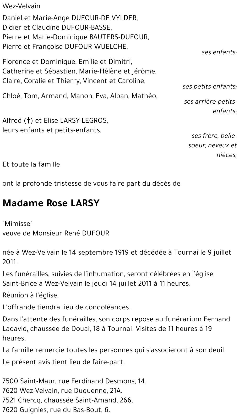 Rose LARSY