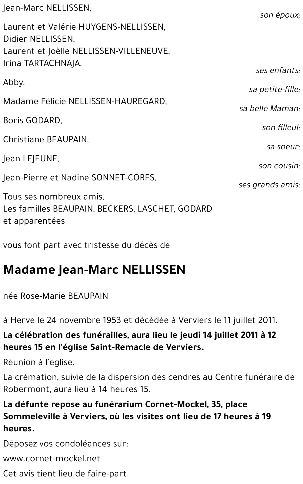 Rose-Marie BEAUPAIN