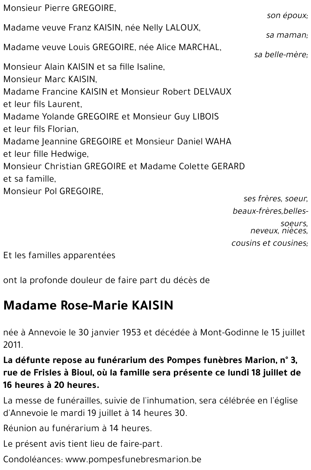 Rose-Marie KAISIN