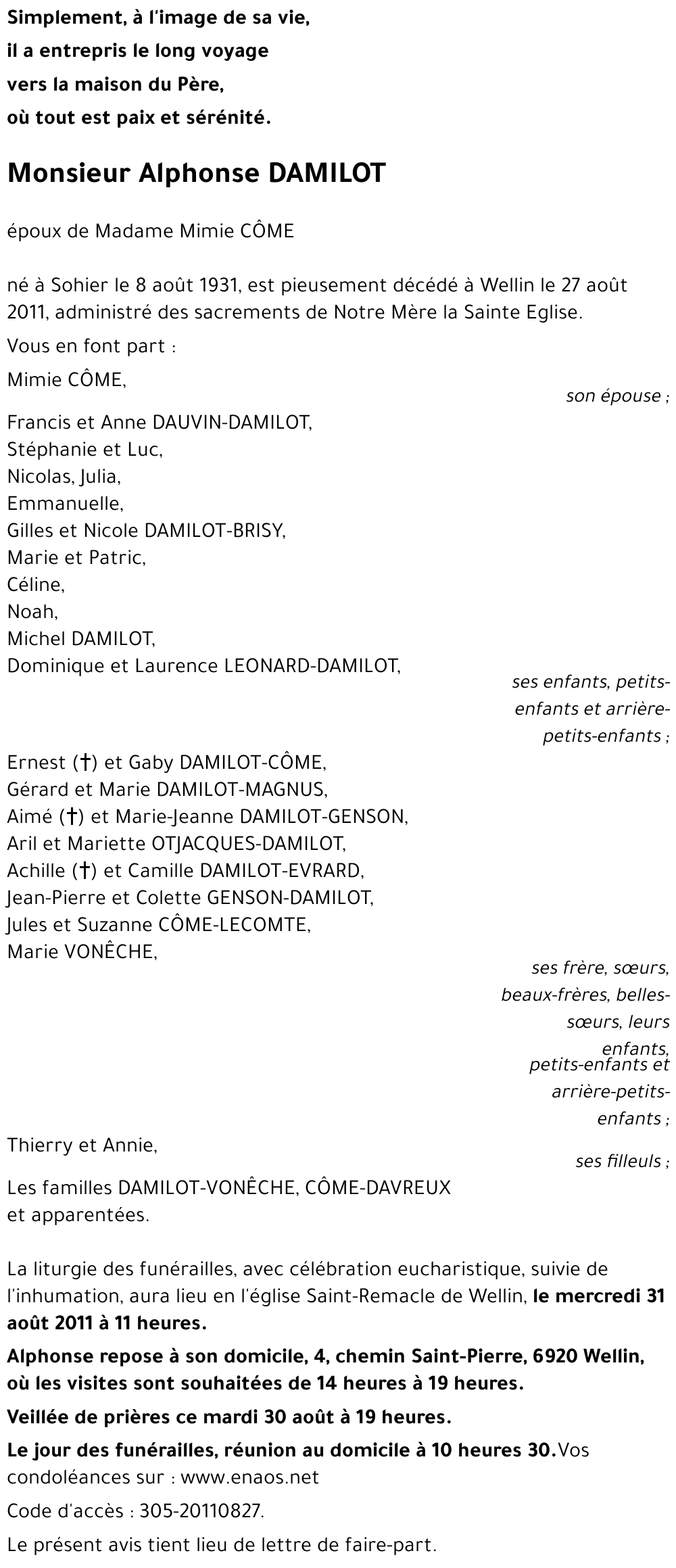 Alphonse DAMILOT