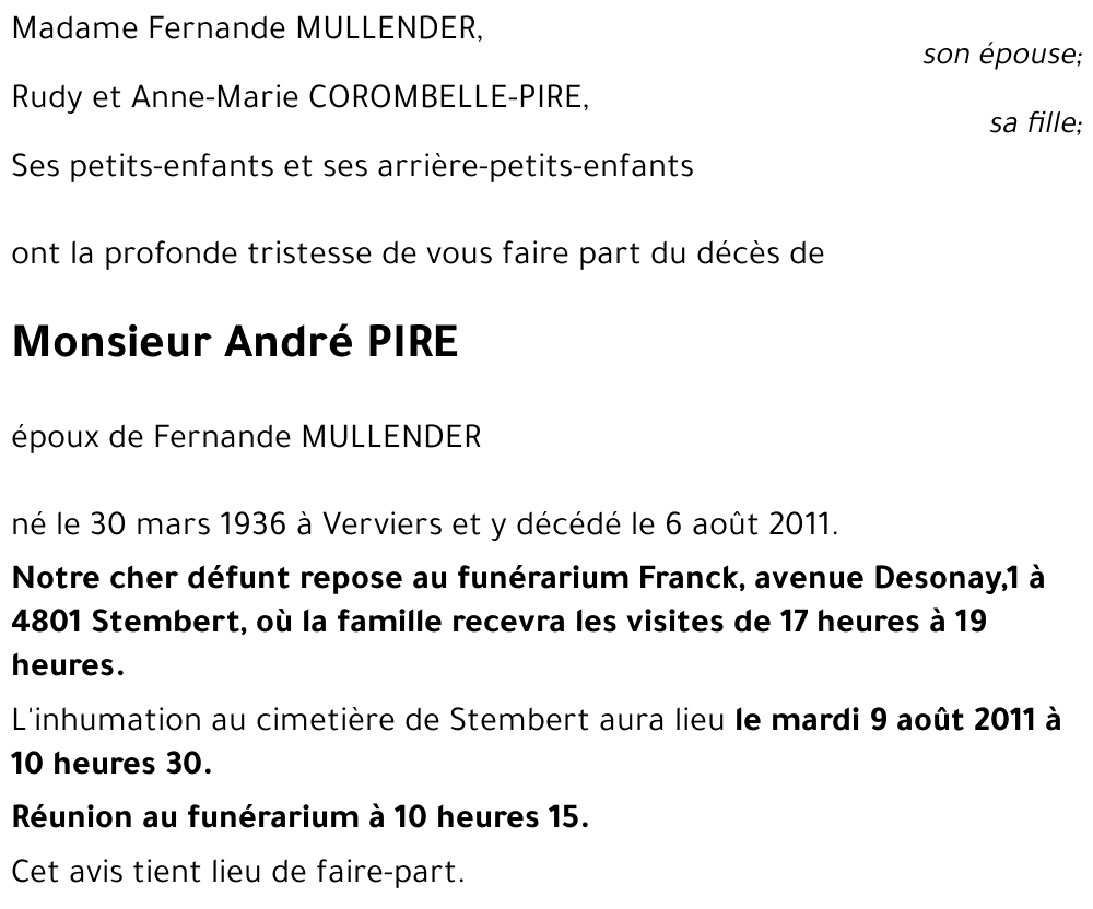 André PIRE