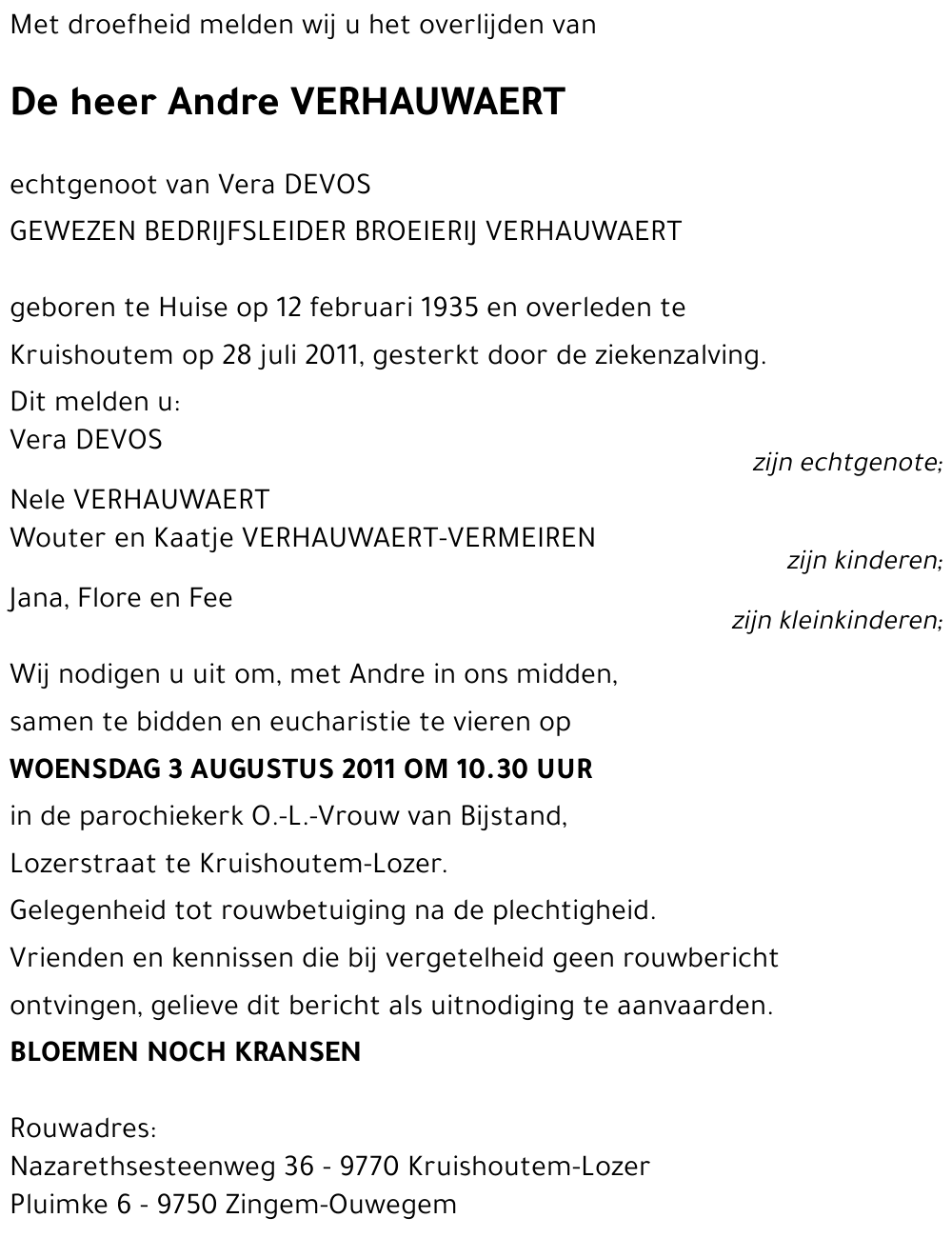 Andre VERHAUWAERT
