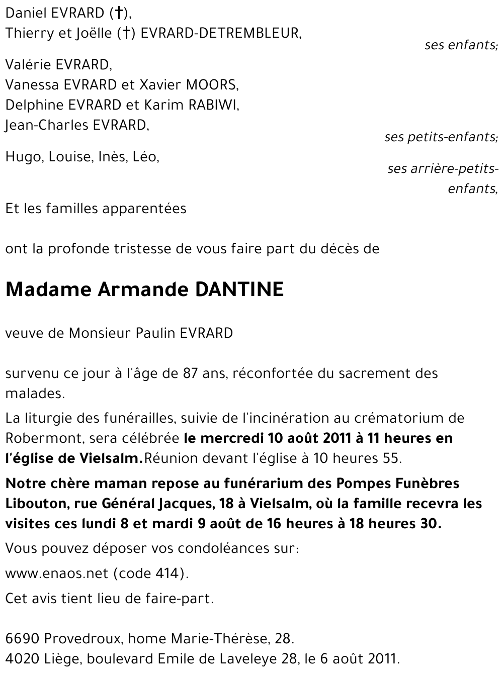 Armande DANTINE