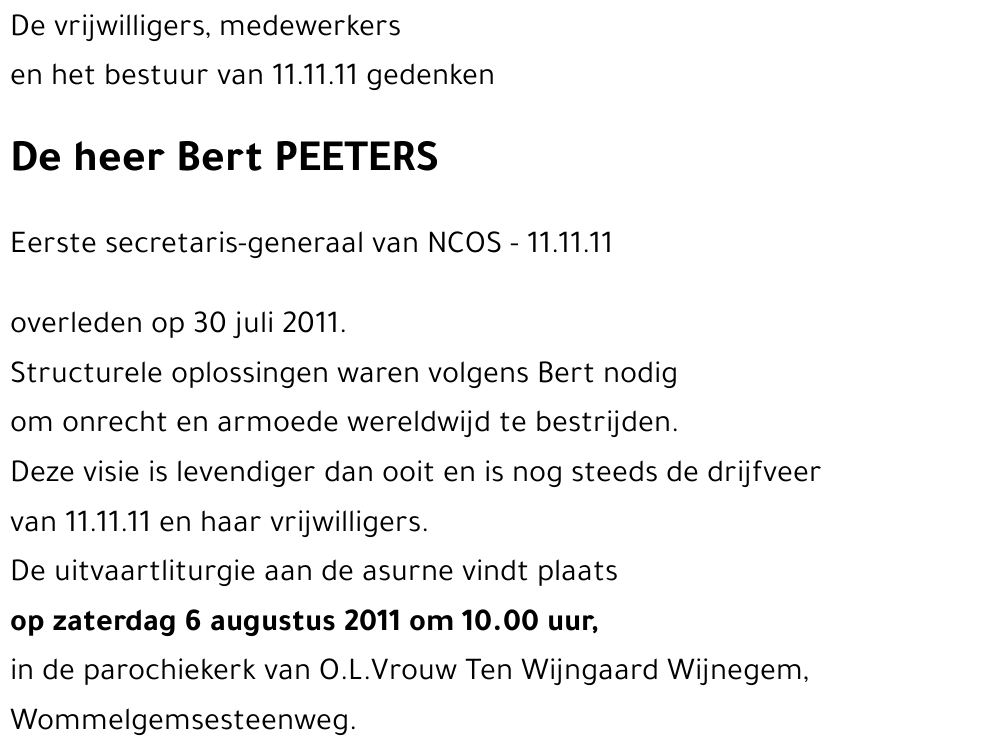 Bert PEETERS