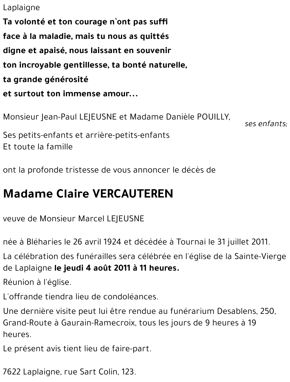 Claire VERCAUTEREN