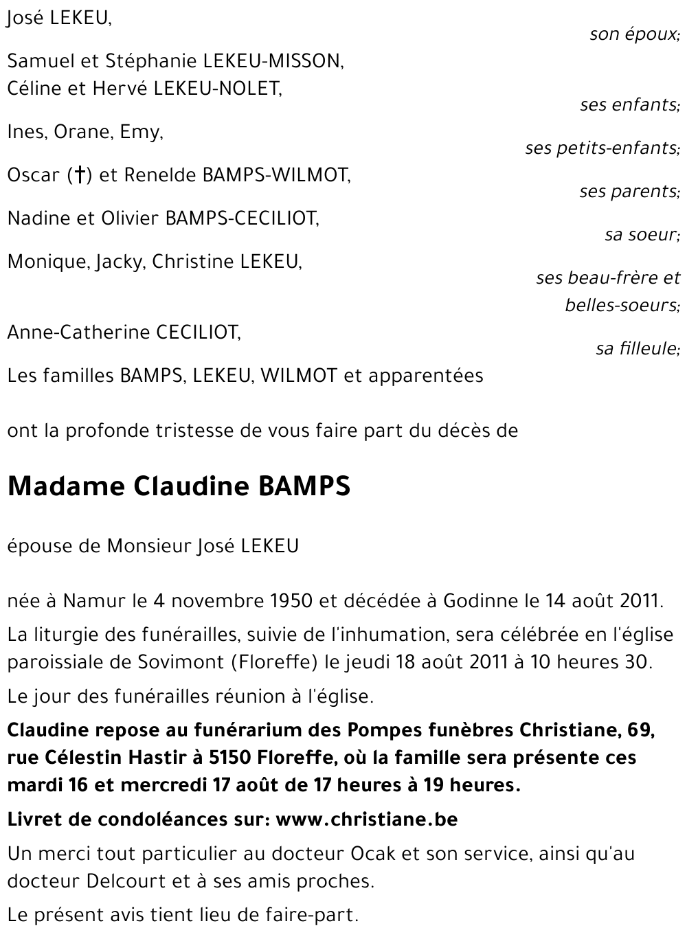 Claudine BAMPS