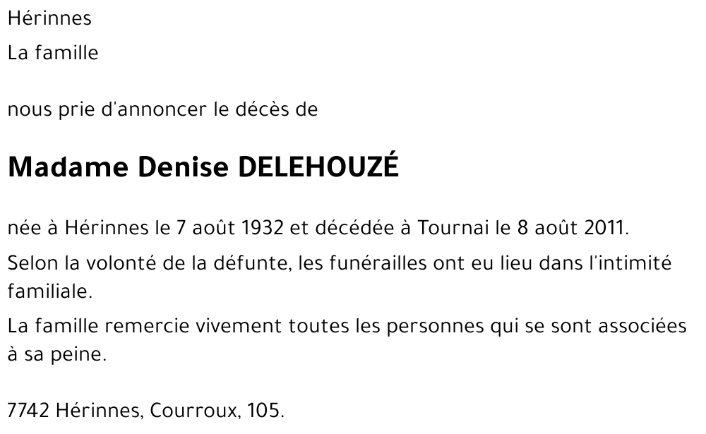 Denise DELEHOUZÉ