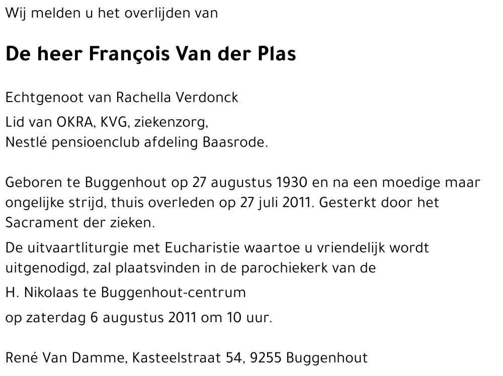 François Van der Plas