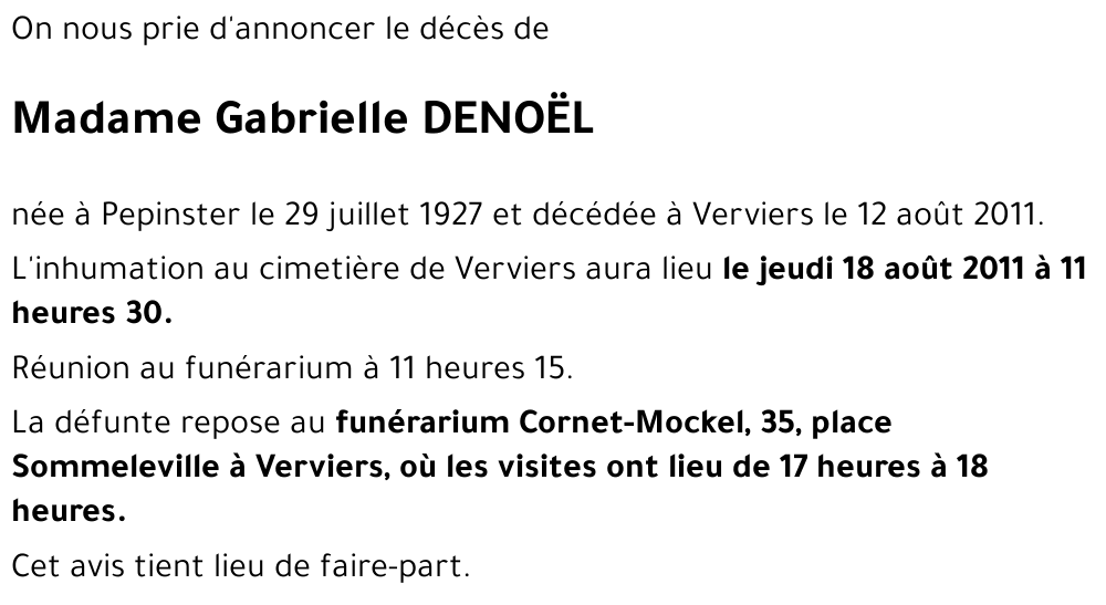 Gabrielle DENOËL