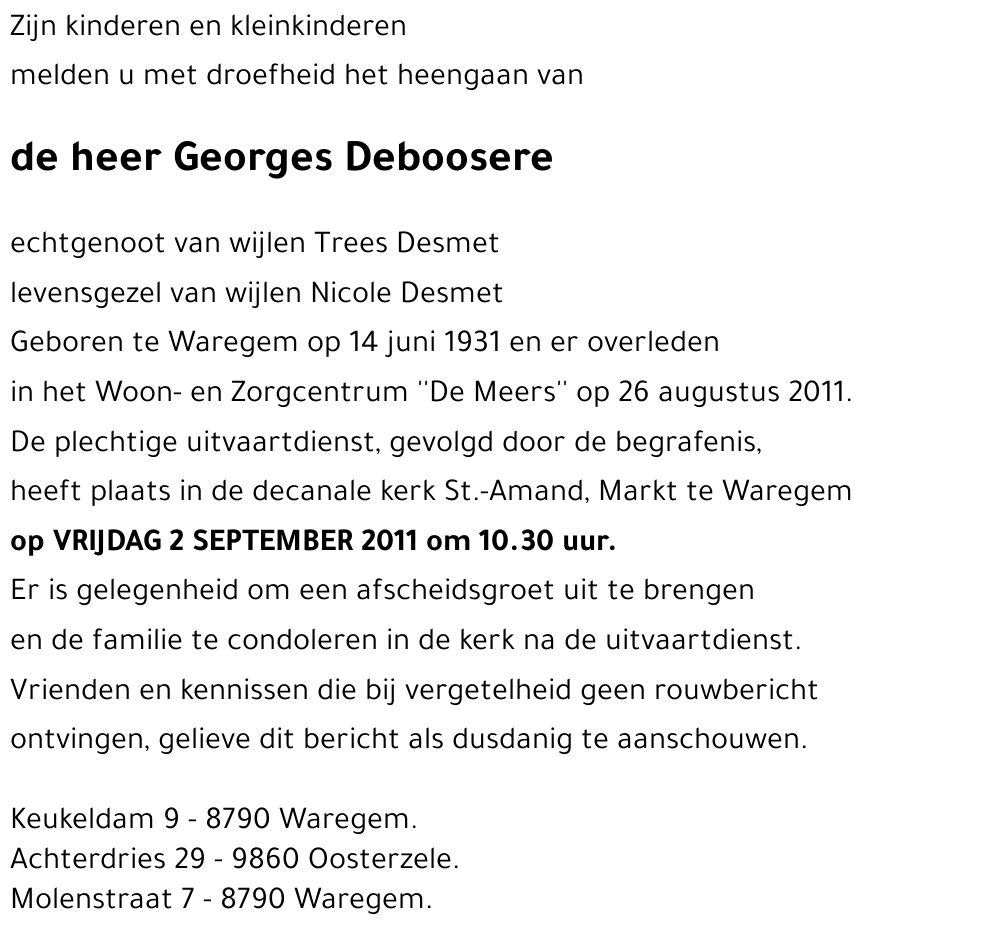 Georges DEBOOSERE