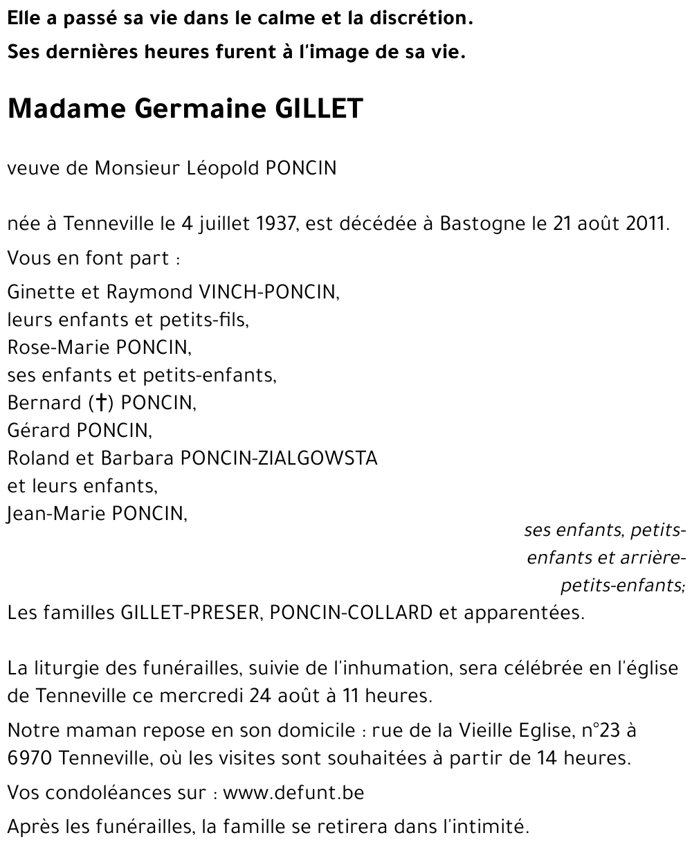 Germaine GILLET