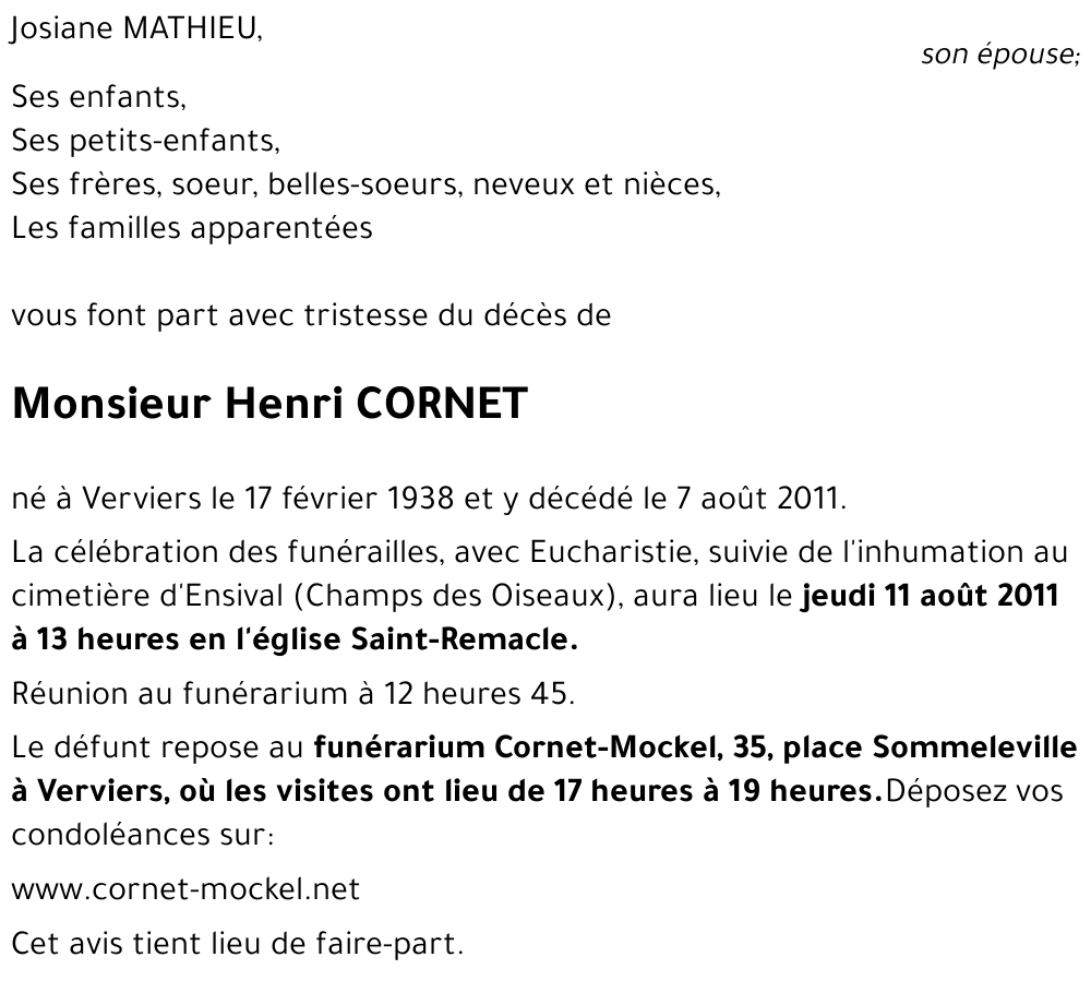 Henri CORNET