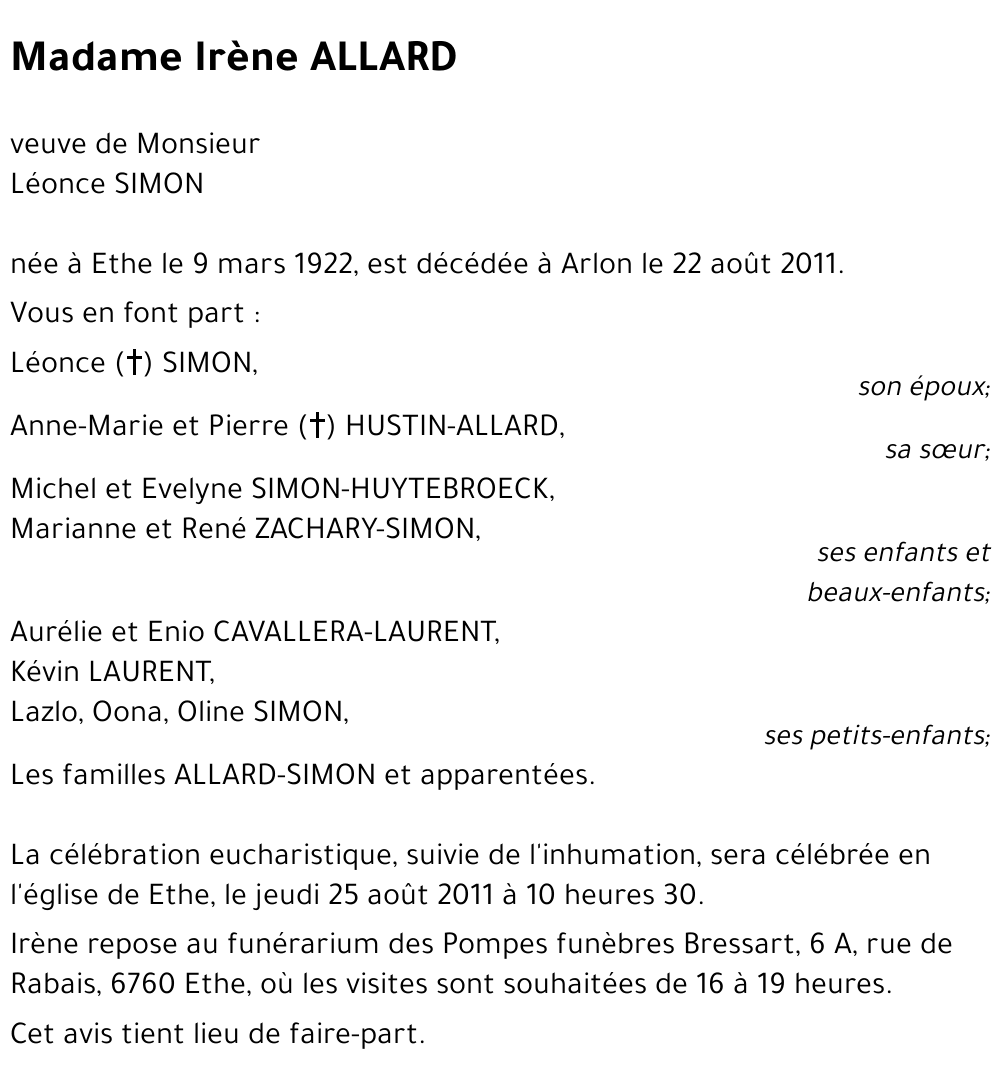 Irène ALLARD