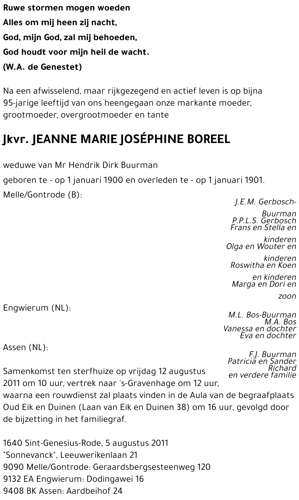 Jeanne Marie Joséphine BOREEL