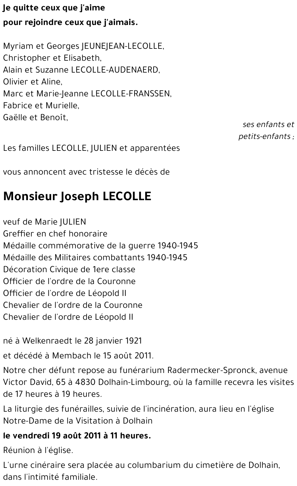 Joseph LECOLLE